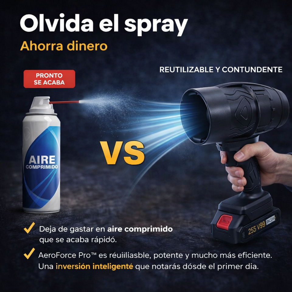 AeroForce Pro™- Soplador de aire portátil de alta potencia con 2 baterías