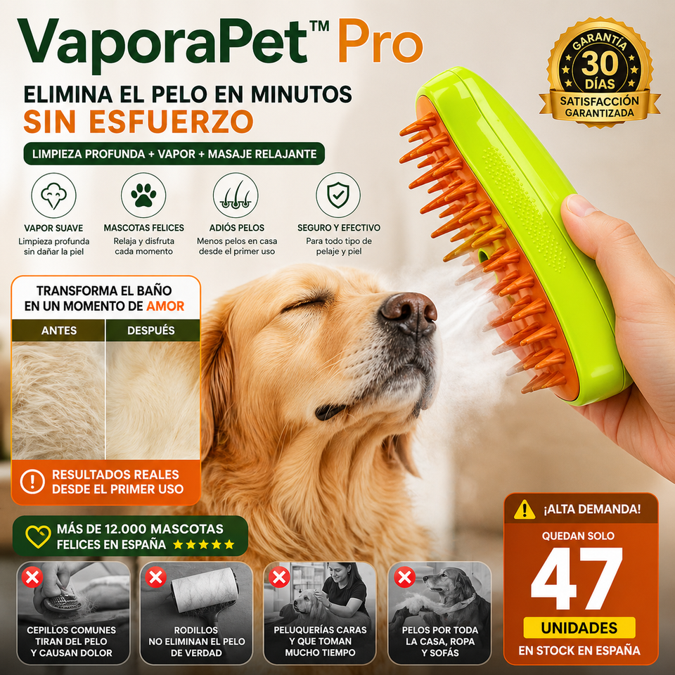 VaporaPet™ Pro- Cepillo a vapor para mascotas