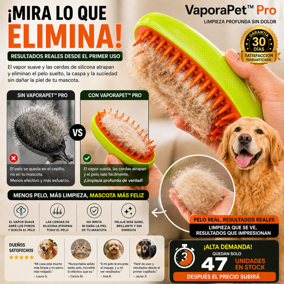 VaporaPet™ Pro- Cepillo a vapor para mascotas