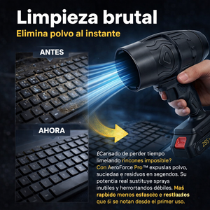 AeroForce Pro™- Soplador de aire portátil de alta potencia con 2 baterías