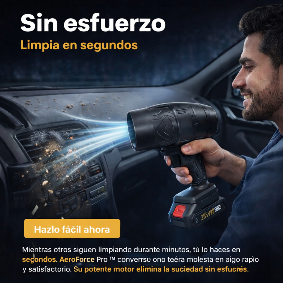 AeroForce Pro™- Soplador de aire portátil de alta potencia con 2 baterías