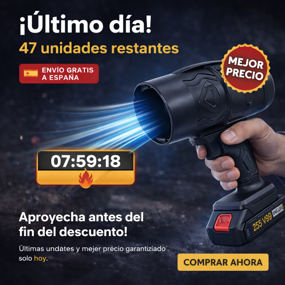 AeroForce Pro™- Soplador de aire portátil de alta potencia con 2 baterías
