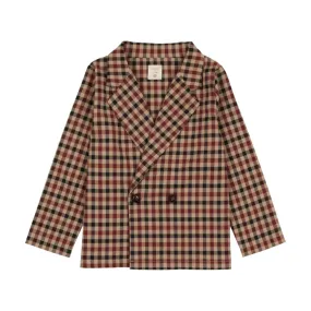 Analogie Plaid Blazer in Tan