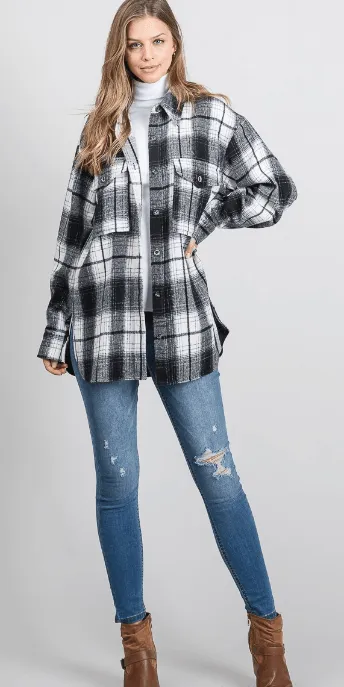 Black & White Flannel Shacket