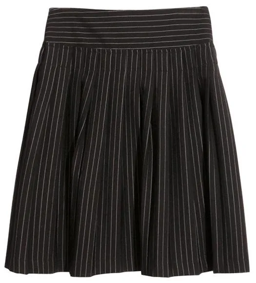 Black Pinstripe Jacket & Skirt Set