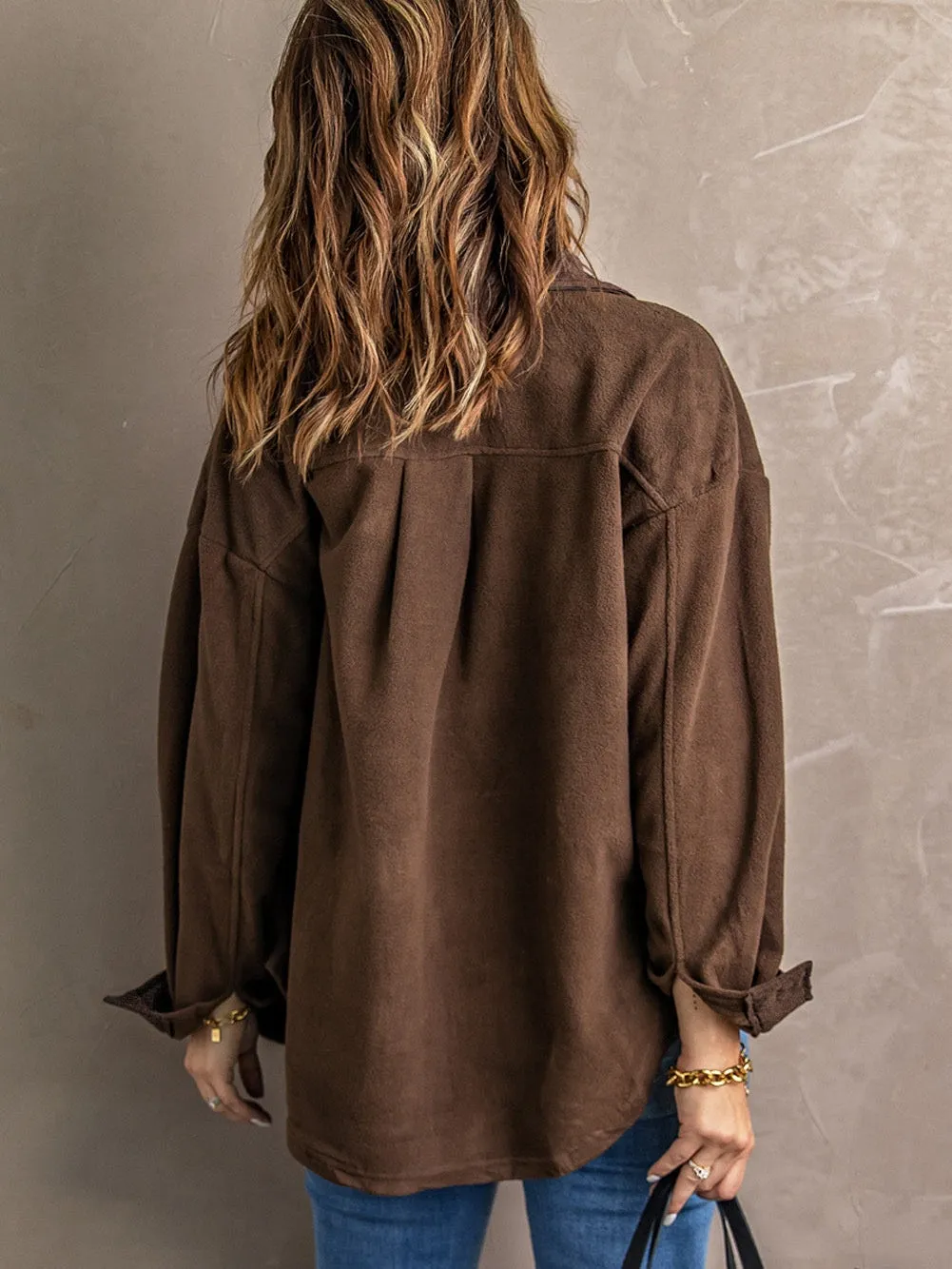 Brown Fleece Shacket