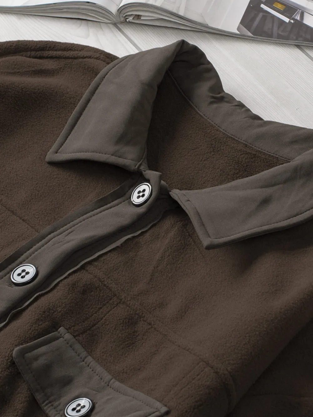 Brown Fleece Shacket