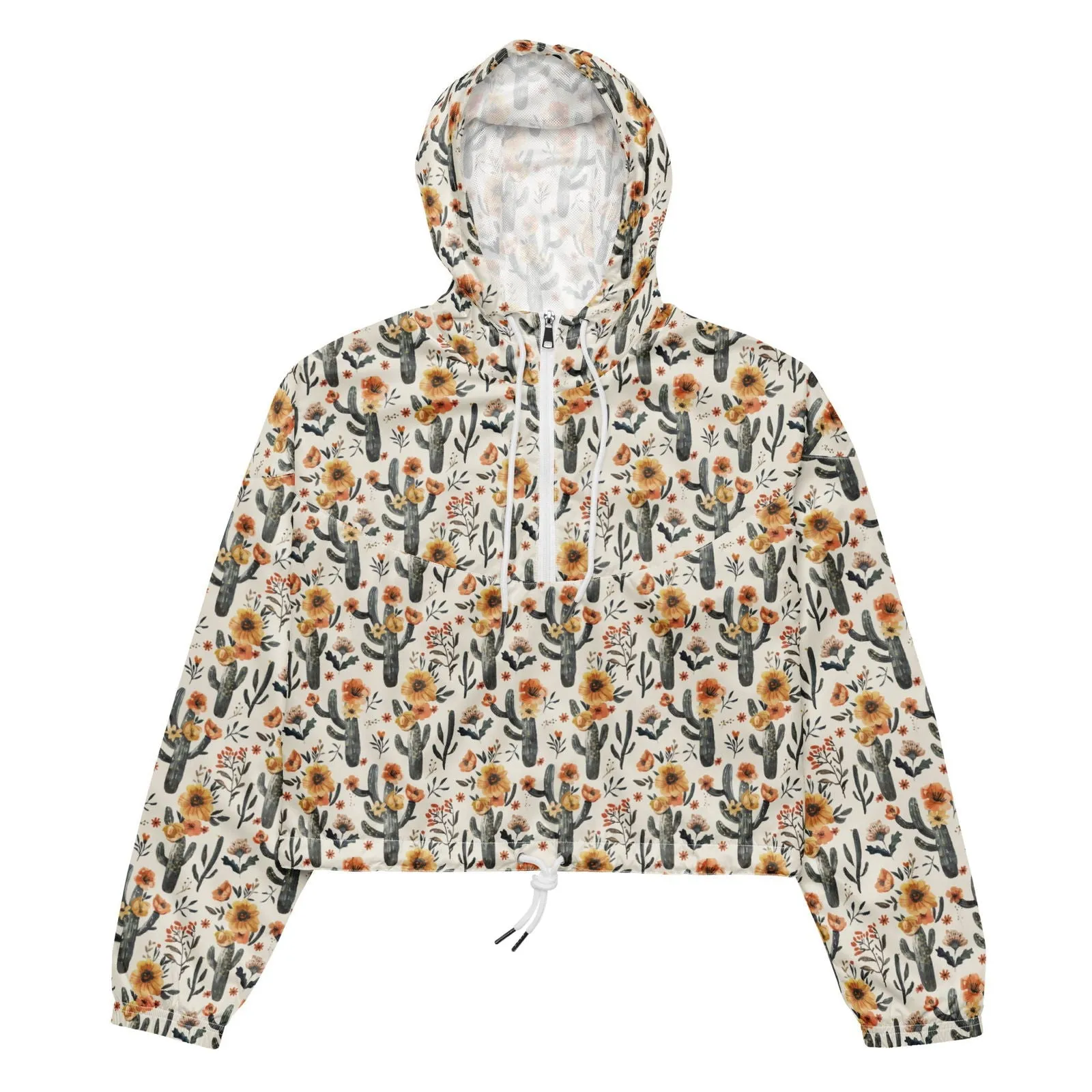 Cactus Sunflower Women’s Cropped Windbreaker