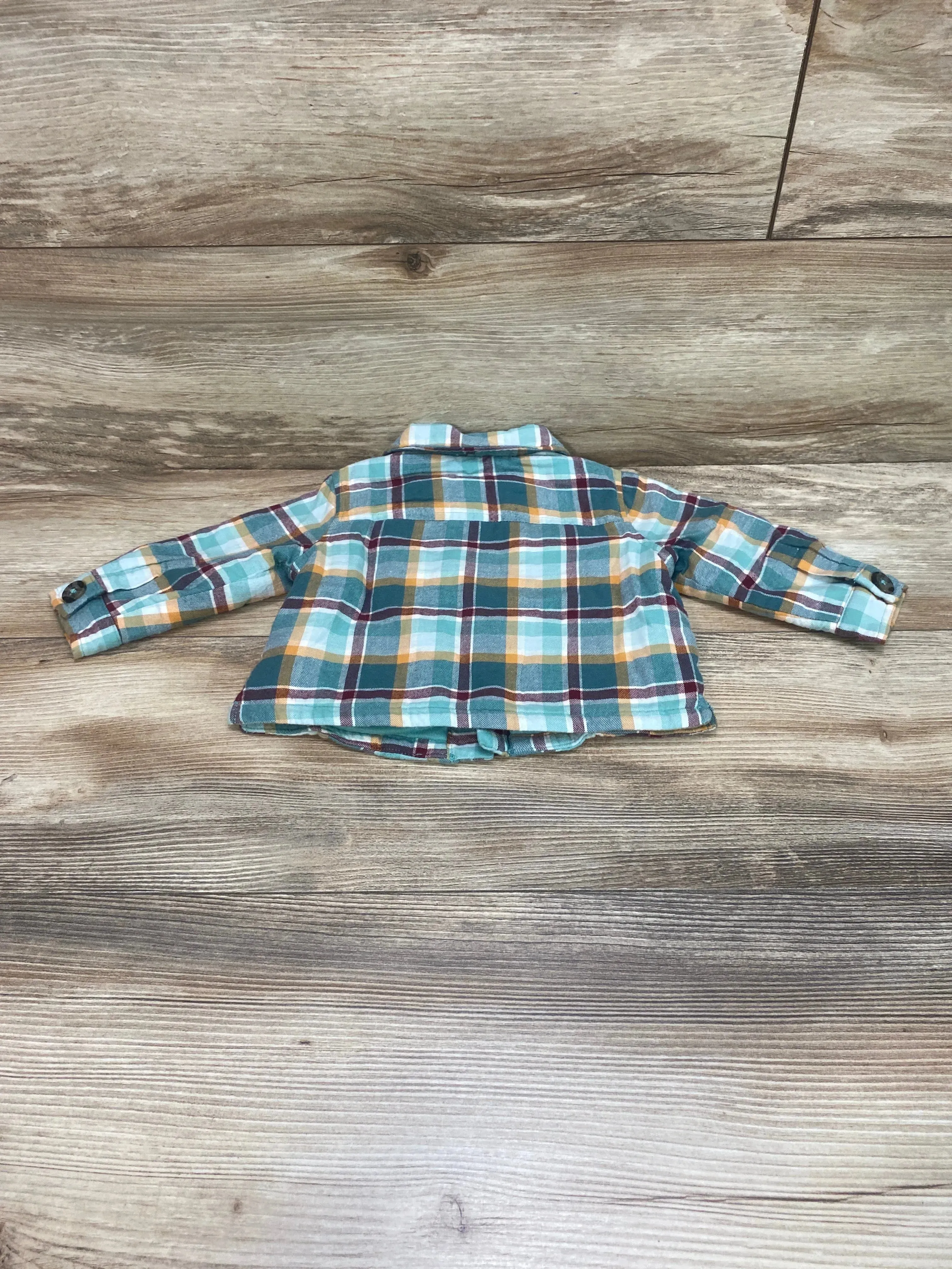 Cat & Jack Plaid Shacket Blue sz 3-6m