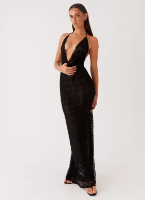 Champagne Coastline Maxi Dress - Black