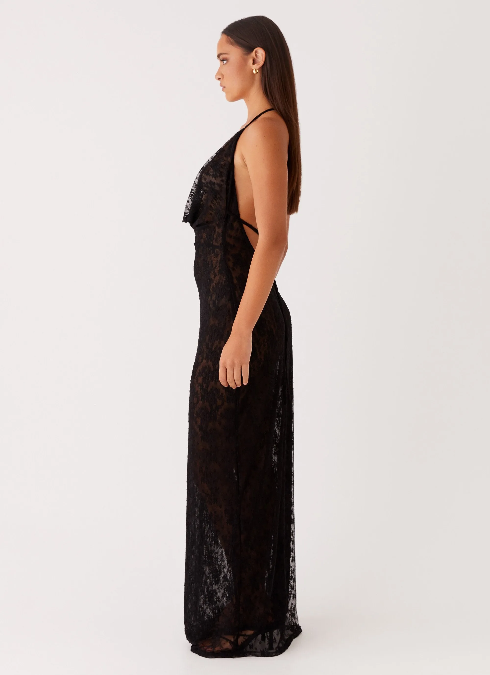 Champagne Coastline Maxi Dress - Black