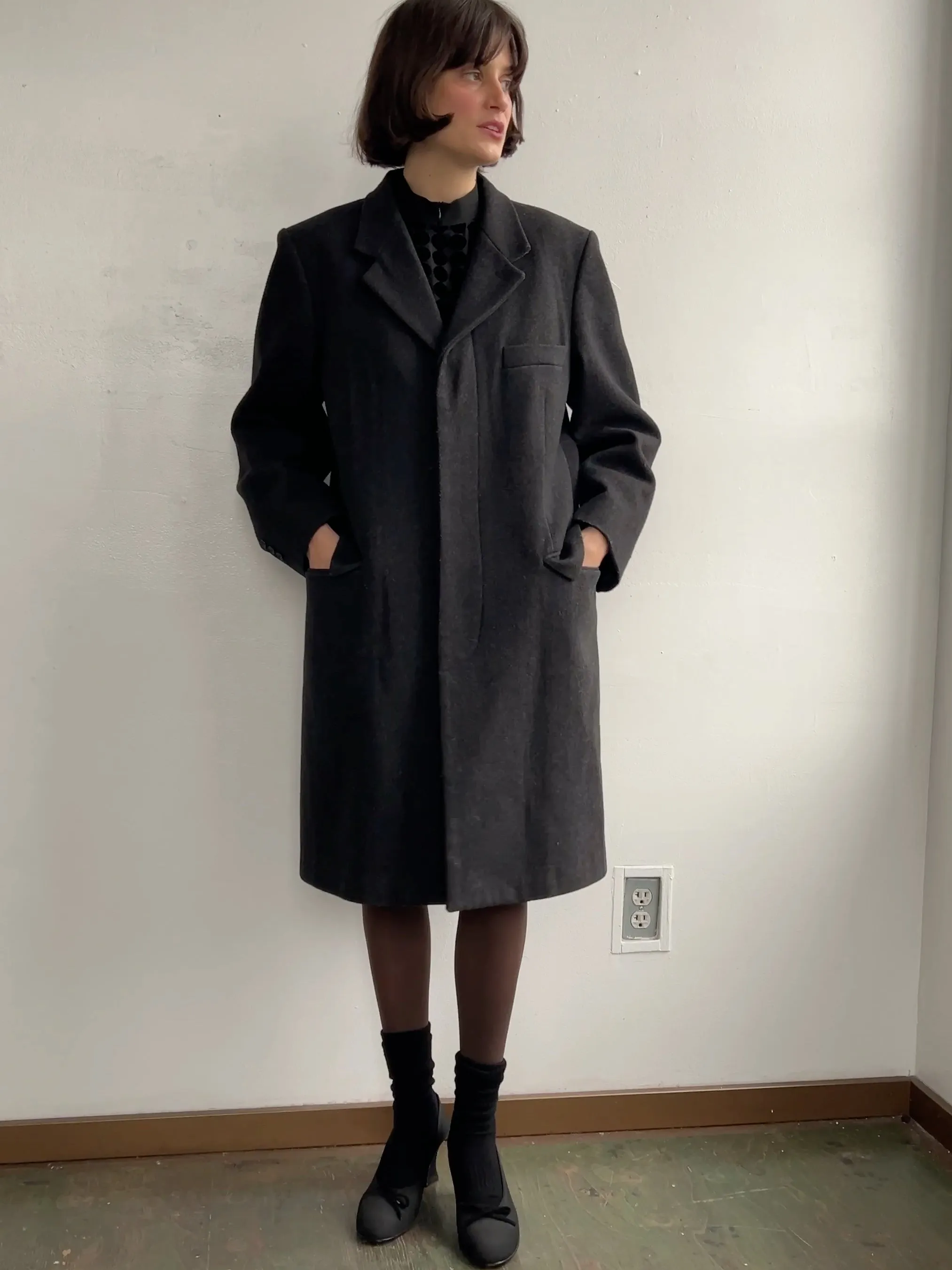 Charcoal 90's Maison Martin Margiela Replica Overcoat (M/L)