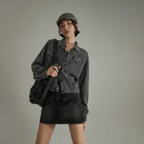 Charcoal Cropped Shacket