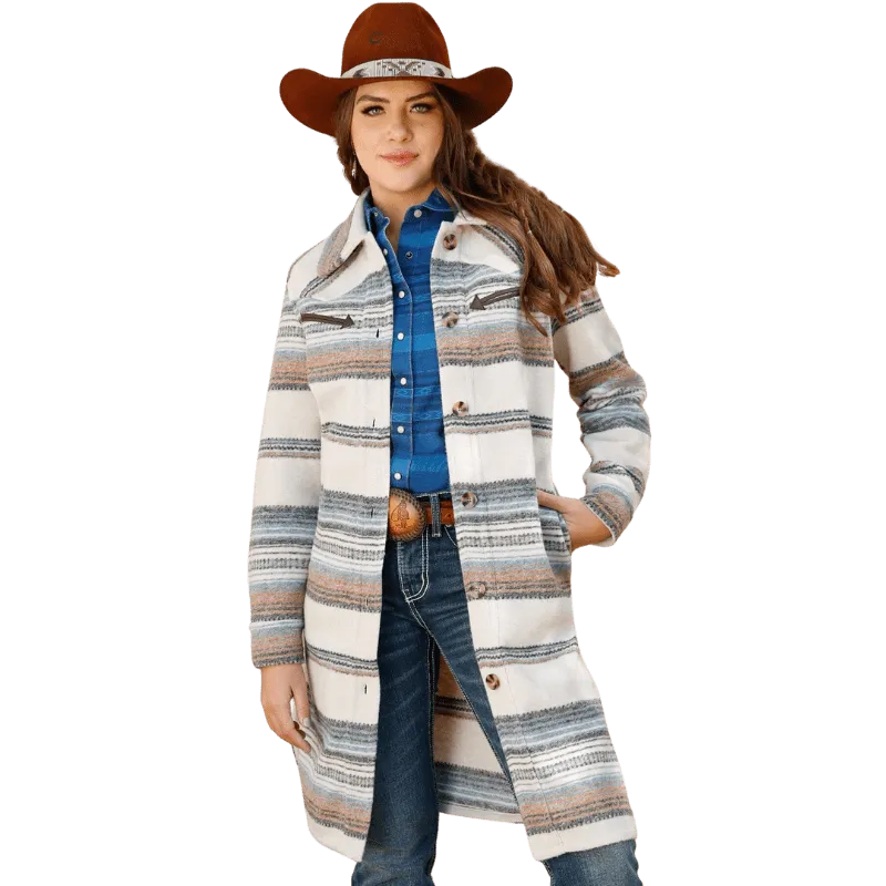 Cinch Women's Cruel Denim Stripe Knit Shacket CWJ7454001