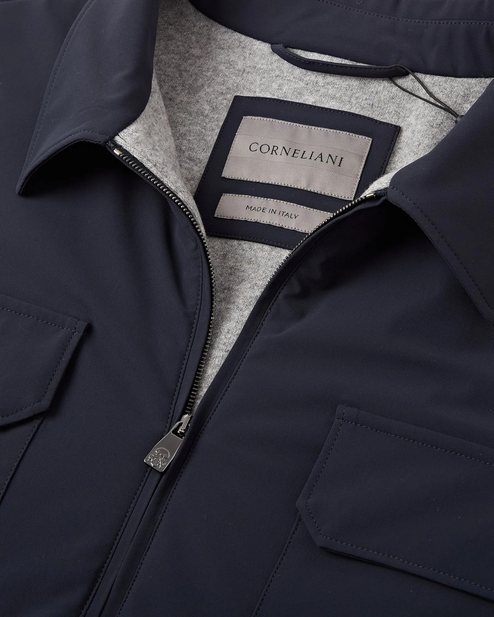 Corneliani Tech Touch Pocket Front Shacket (Navy)