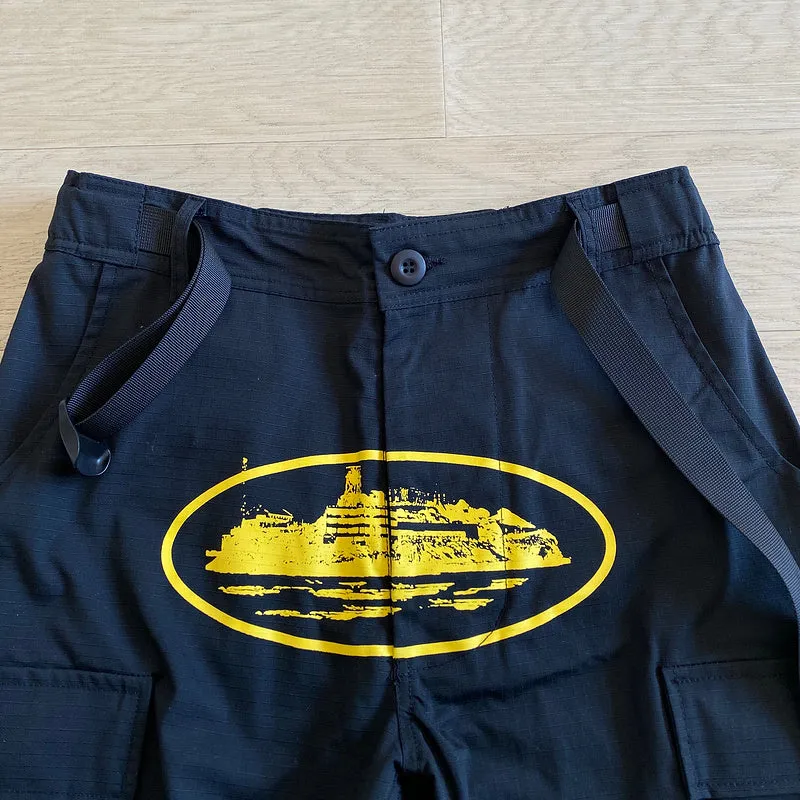 CORTEIZ ALCATRAZ GUERRILAZ CARGO PANTS BLACK/YELLOW