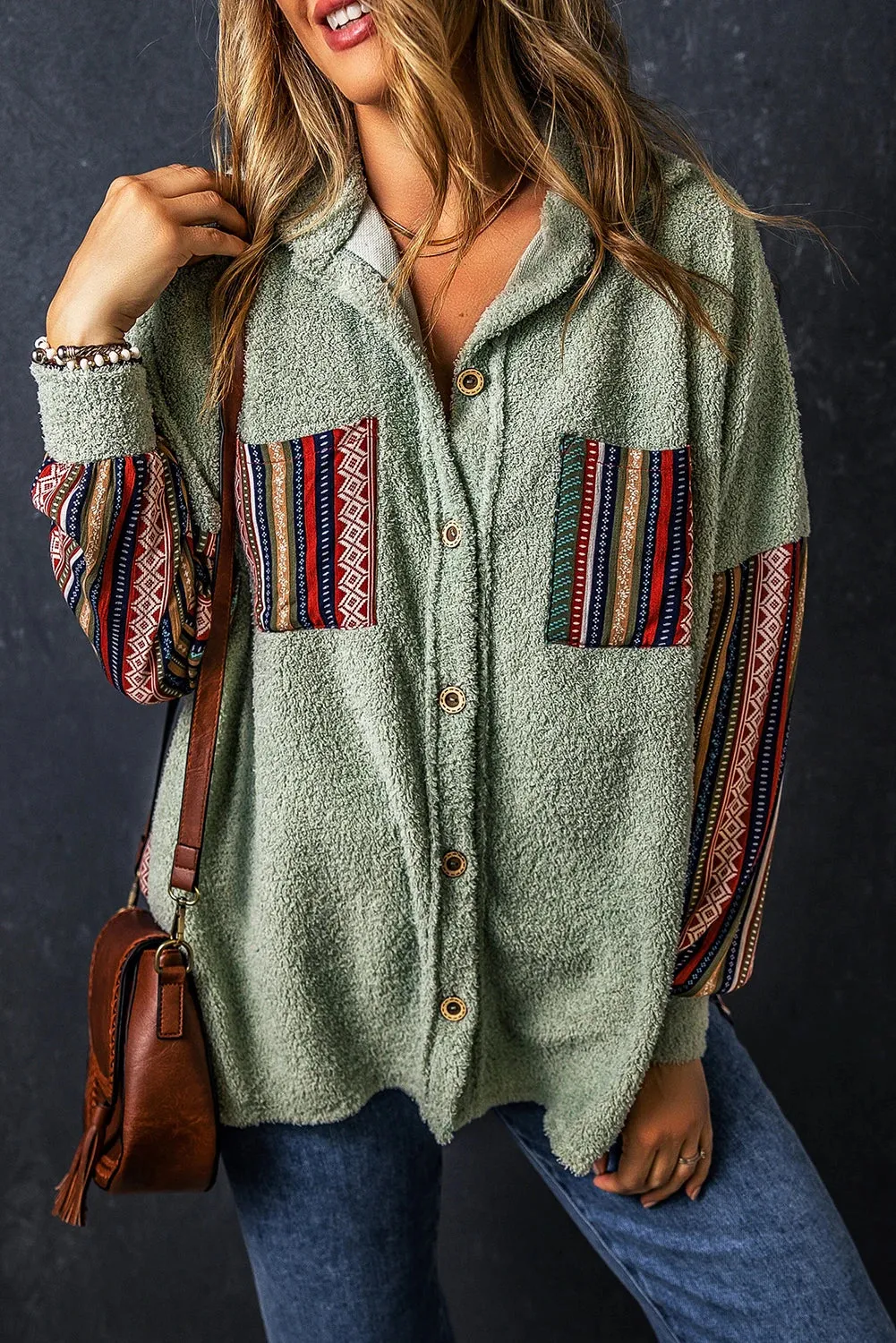 Cozy Plush Ethnic Work-Patch Hooded Shackets – Boho Shackets