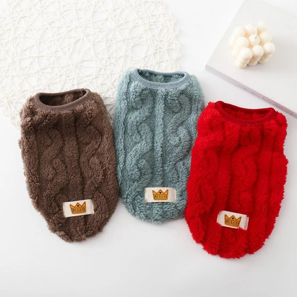 Cute Wavy Double-sided Fleece Pullover Pet Clothes