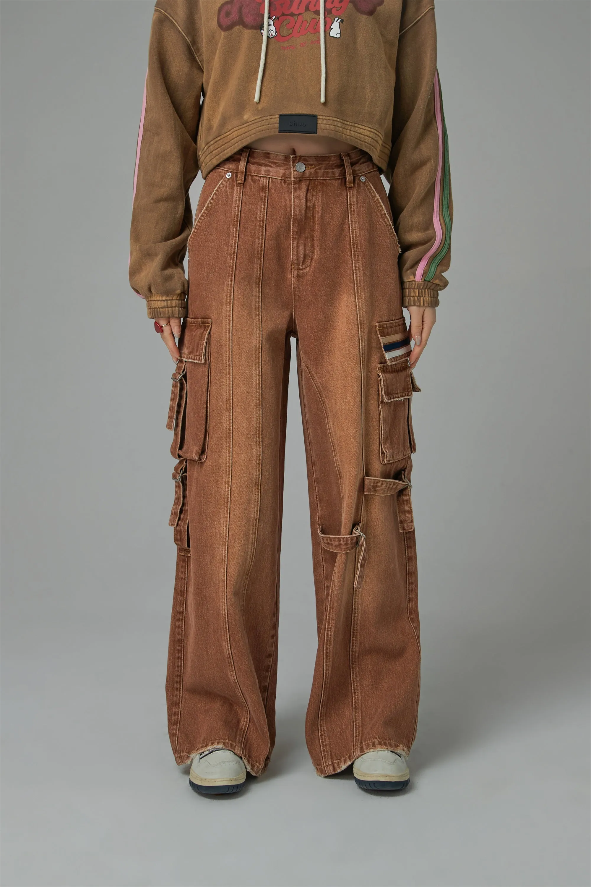 Downside Wide Denim Cargo Pants