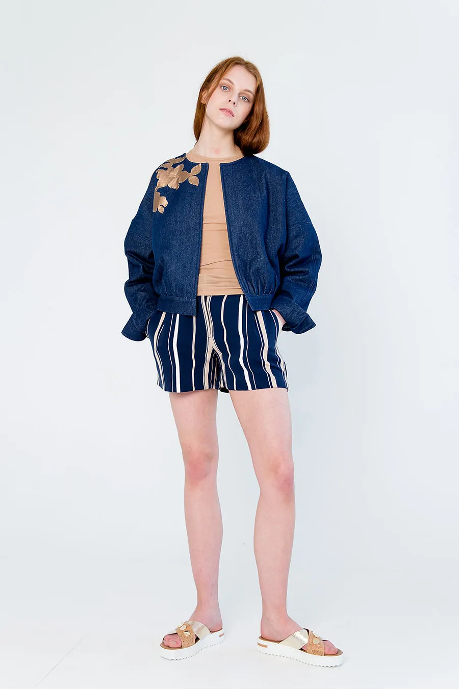 F by Faina Embroidered Bomber