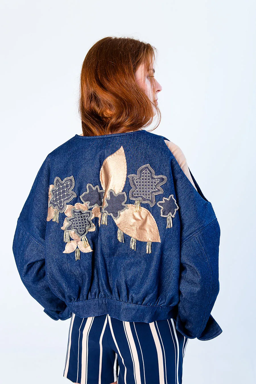 F by Faina Embroidered Bomber