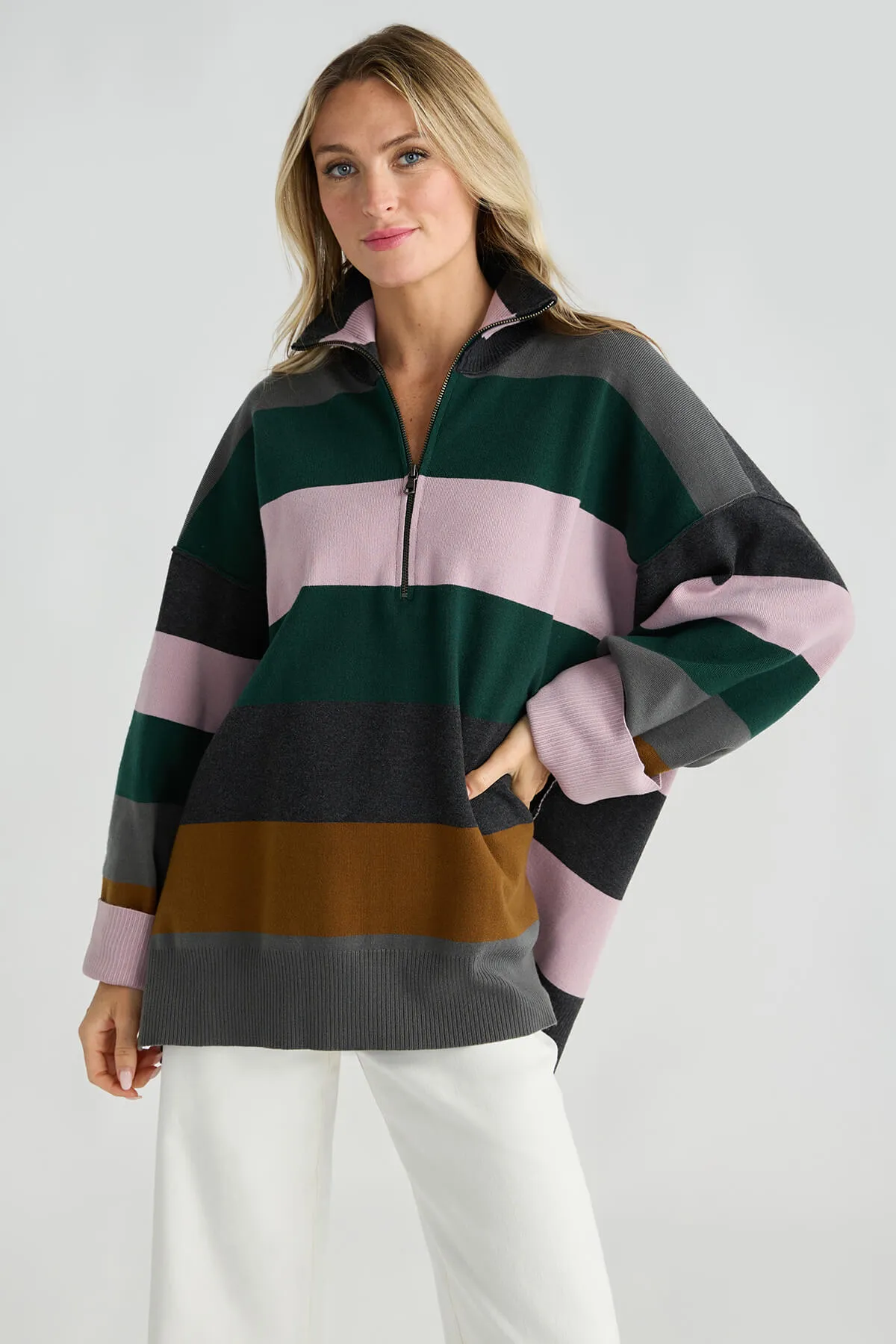 Free People Coastal Stripe Pullover