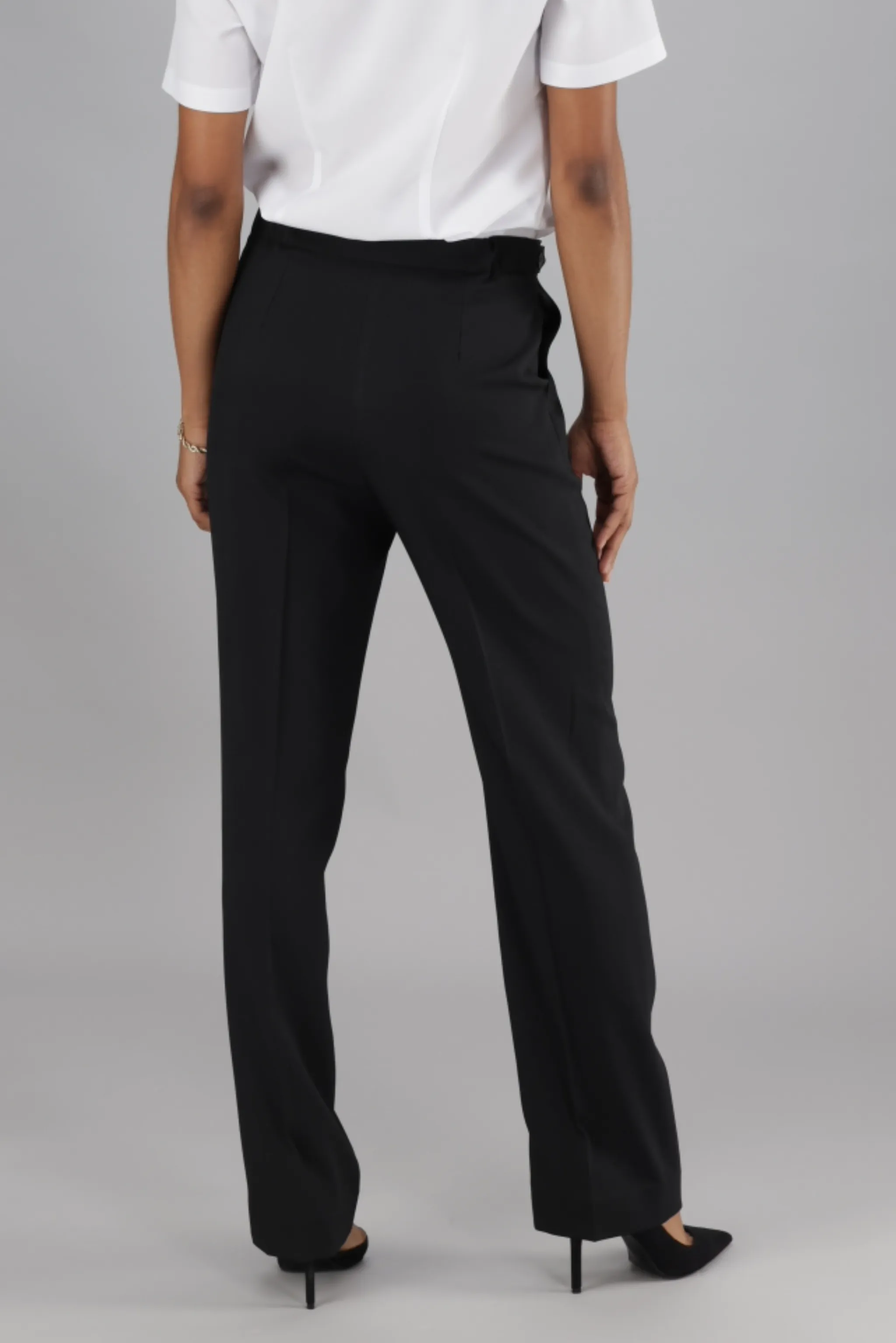 Helga high rise straight leg pants - black stretch