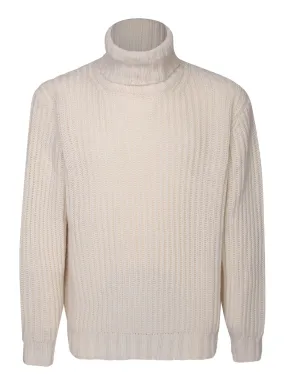 High neck cream pullover