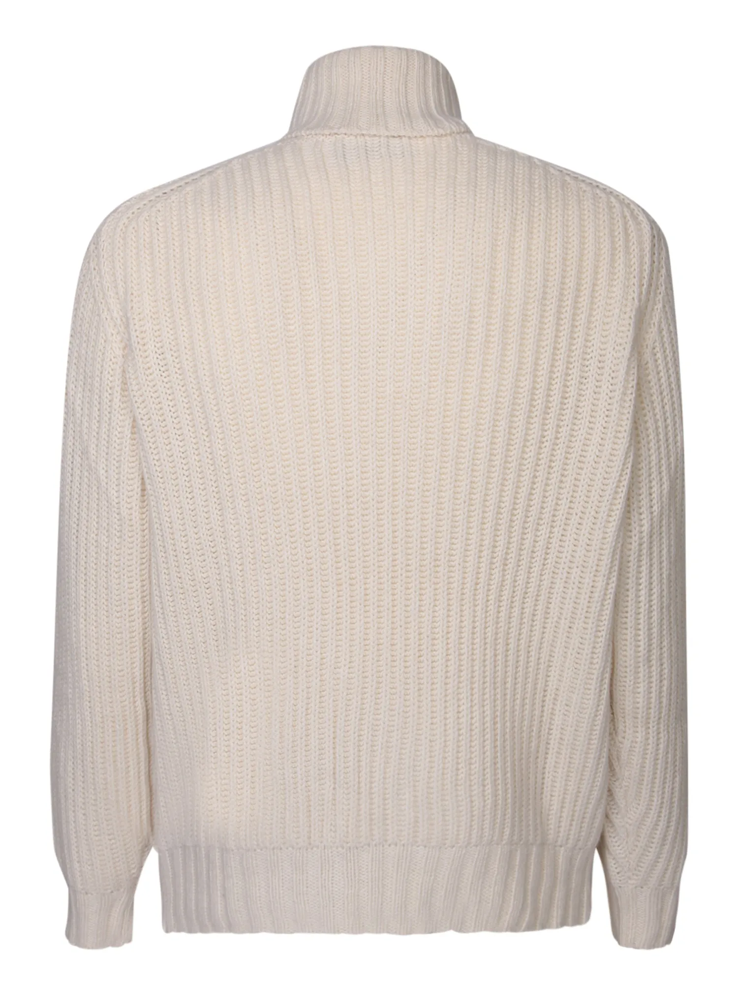 High neck cream pullover