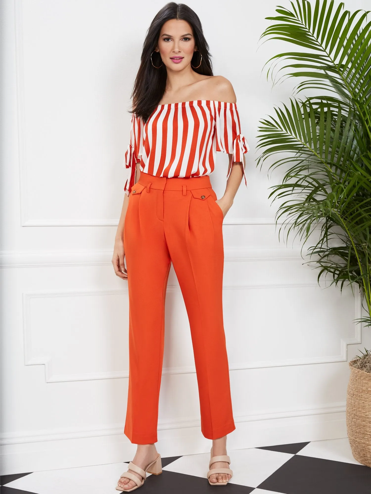 High-Waist Straight-Leg Pant