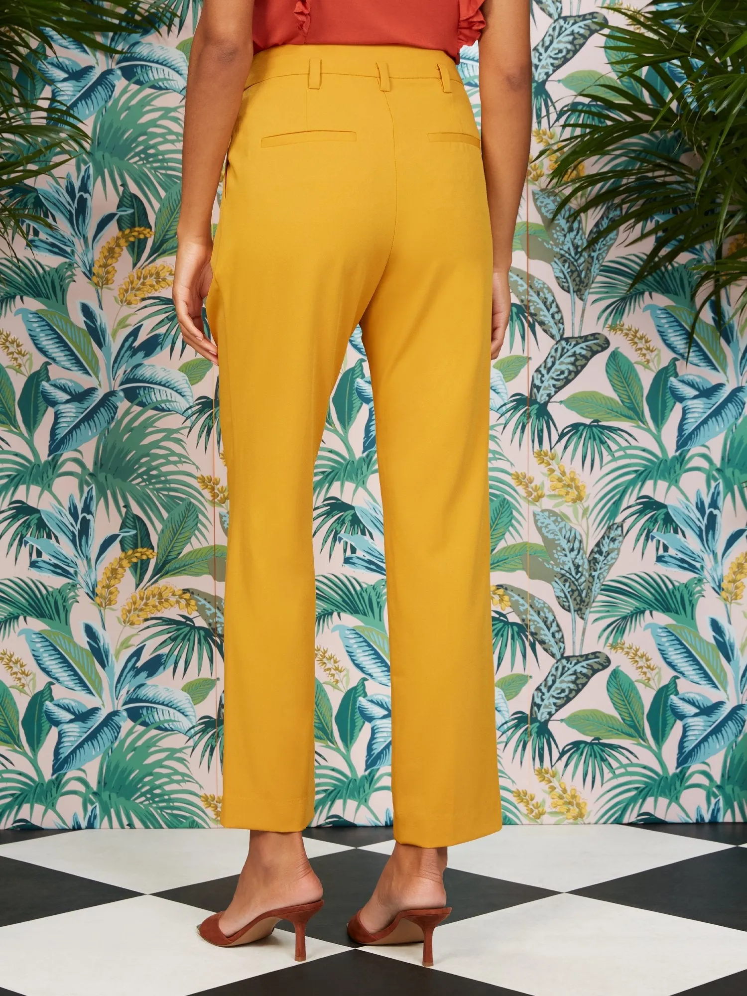 High-Waist Straight-Leg Pant