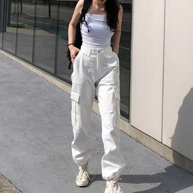 High Wasted Patchwork Cargo Pants