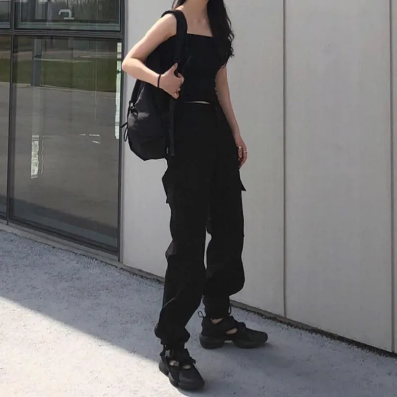 High Wasted Patchwork Cargo Pants