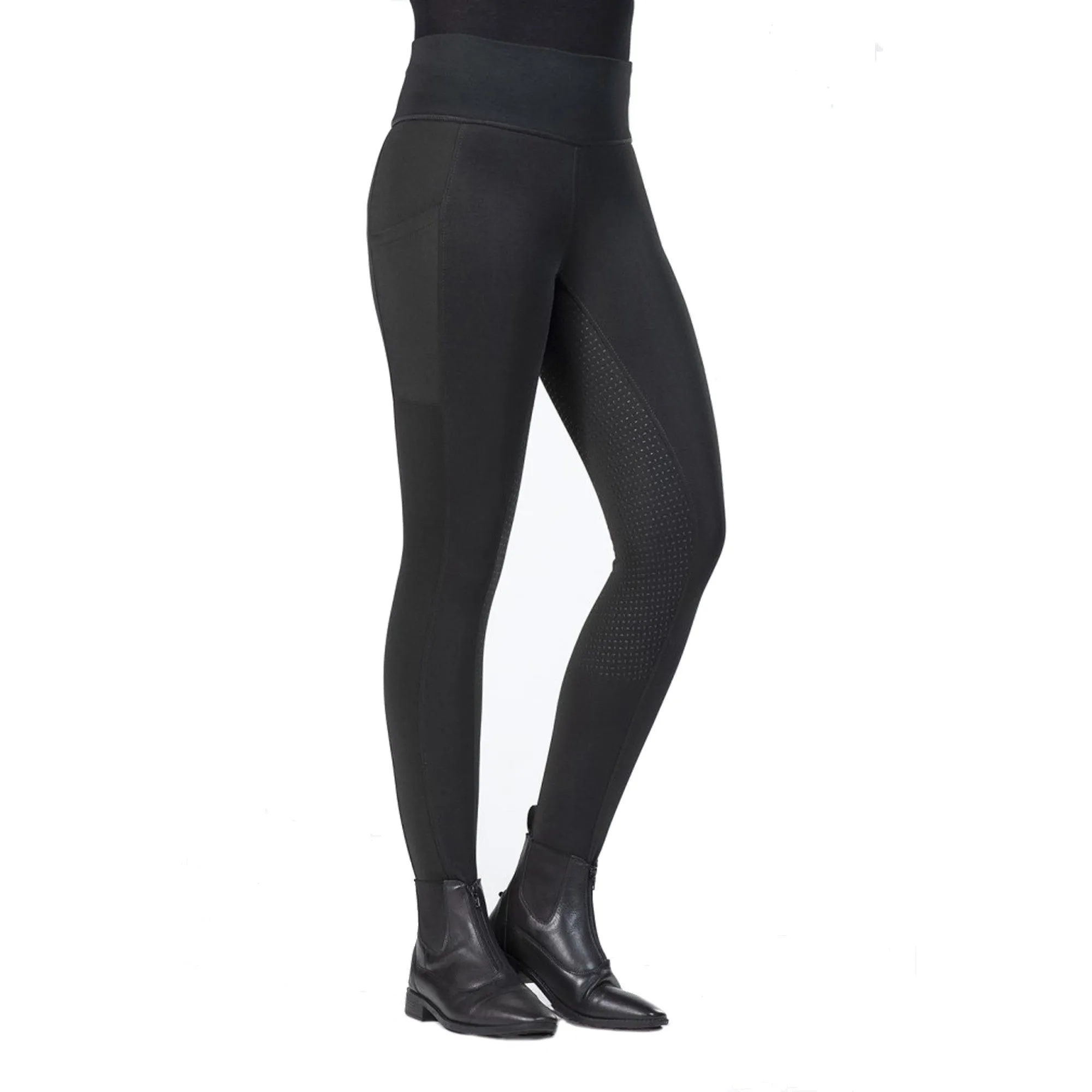 Hkm Ladies Cosy Full Seat Riding Leggings - Black