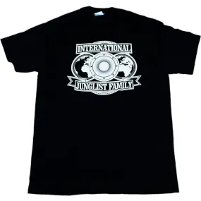 International Junglist Familly Black T-Shirt with White Print