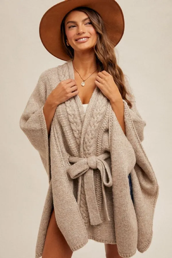 Katie Belted Poncho