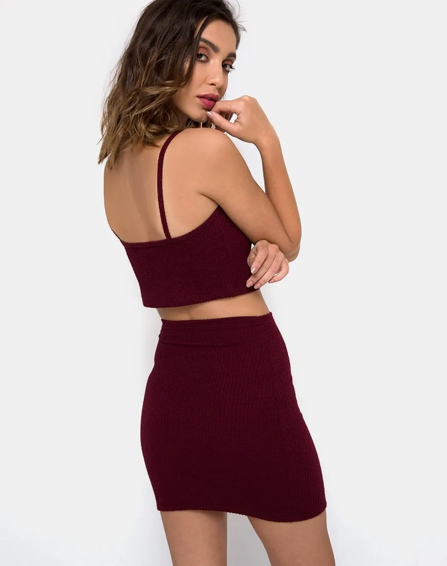 Kimmy Bodycon Skirt in Burgundy