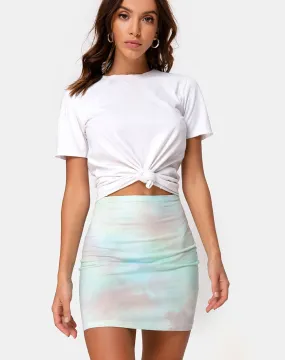 Kimmy Mini Skirt in Pastel Tie Dye