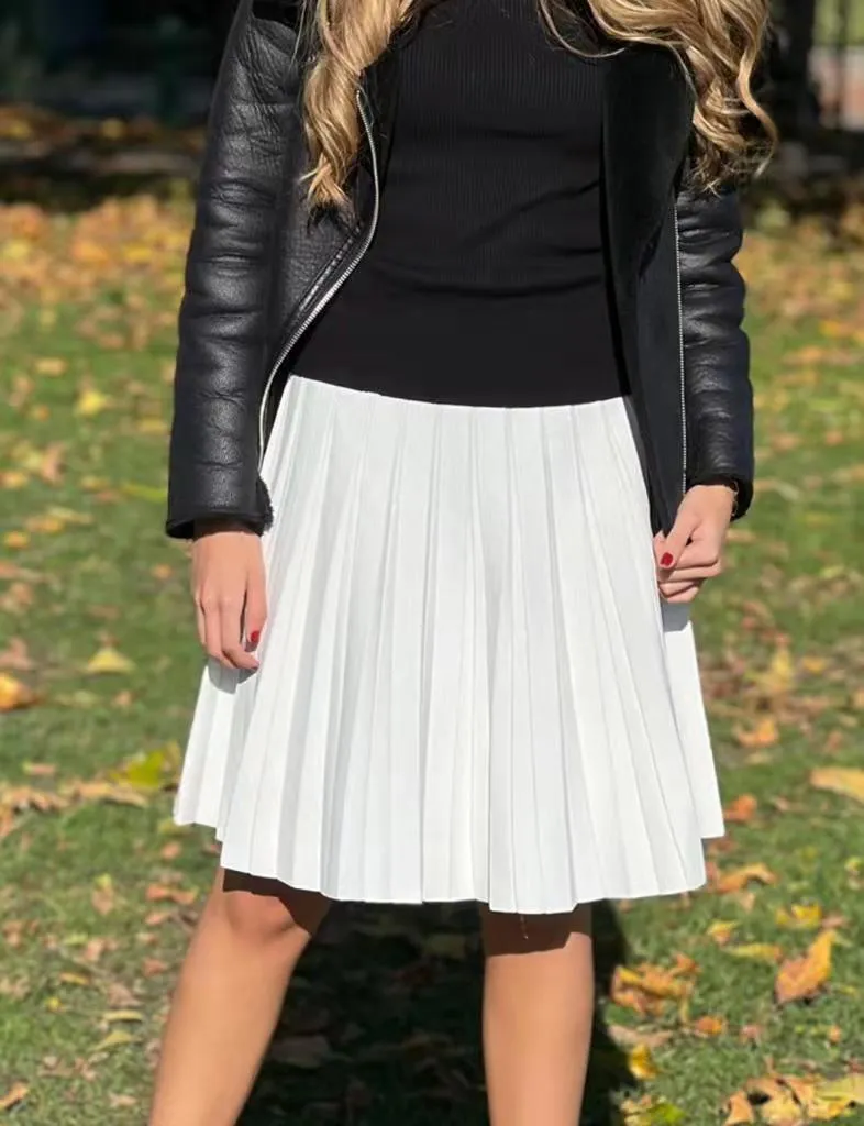 Knitted Knee Length Skirt, S-3XL