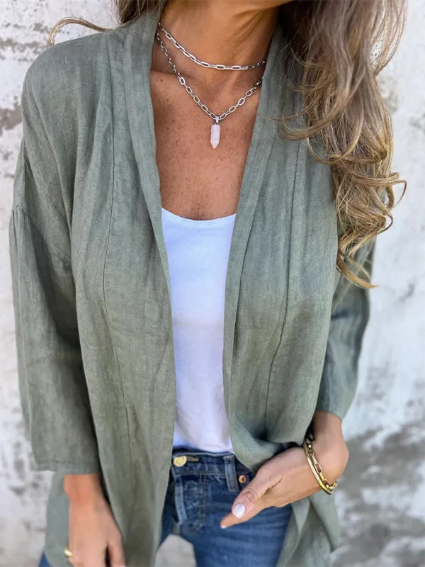 Lightweight Shacket Open-Front Summer Cover-Up Shirt