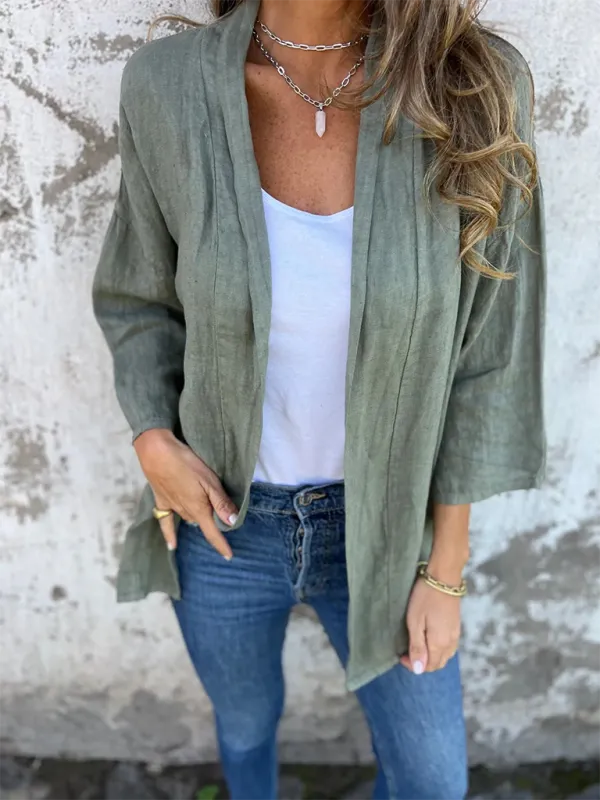 Lightweight Shacket Open-Front Summer Cover-Up Shirt