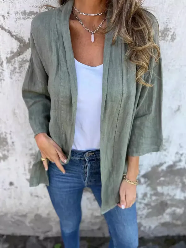 Lightweight Shacket Open-Front Summer Cover-Up Shirt