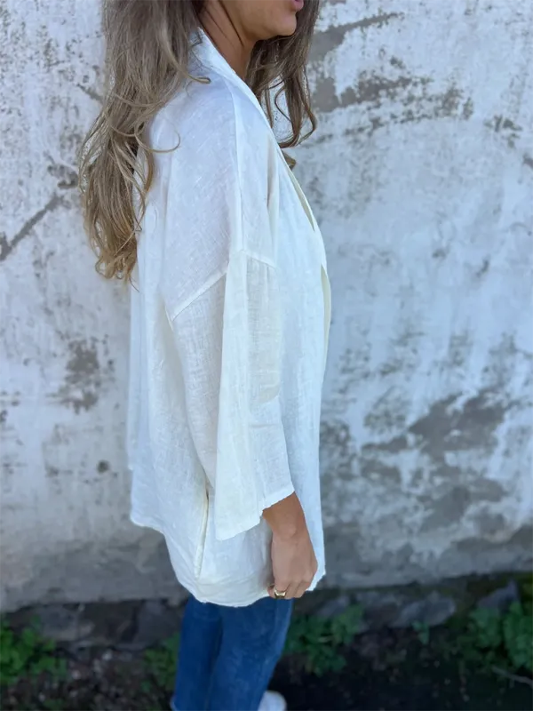 Lightweight Shacket Open-Front Summer Cover-Up Shirt