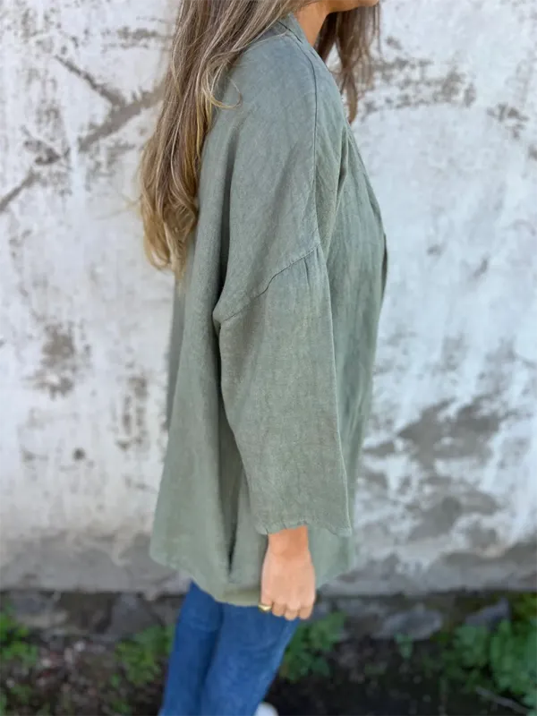 Lightweight Shacket Open-Front Summer Cover-Up Shirt