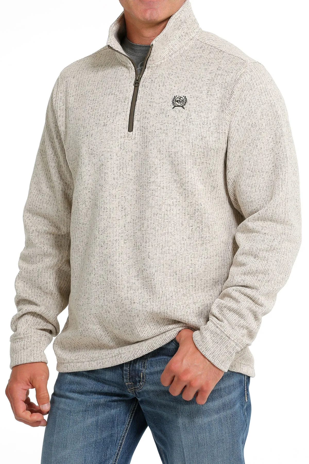 Men's Cinch MWK1080013 Stone 1/4 Zip Sweater *CLOSEOUT*