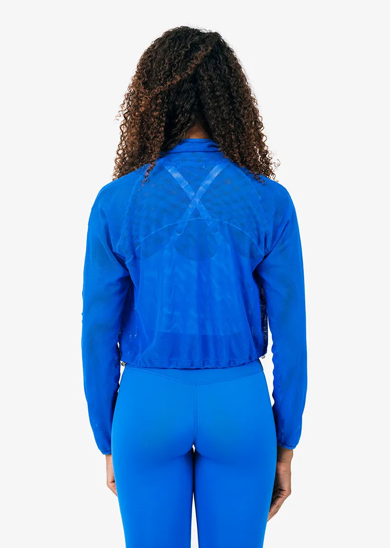 Mesh Zip Through Jacket Electric Blue FINAL SALE