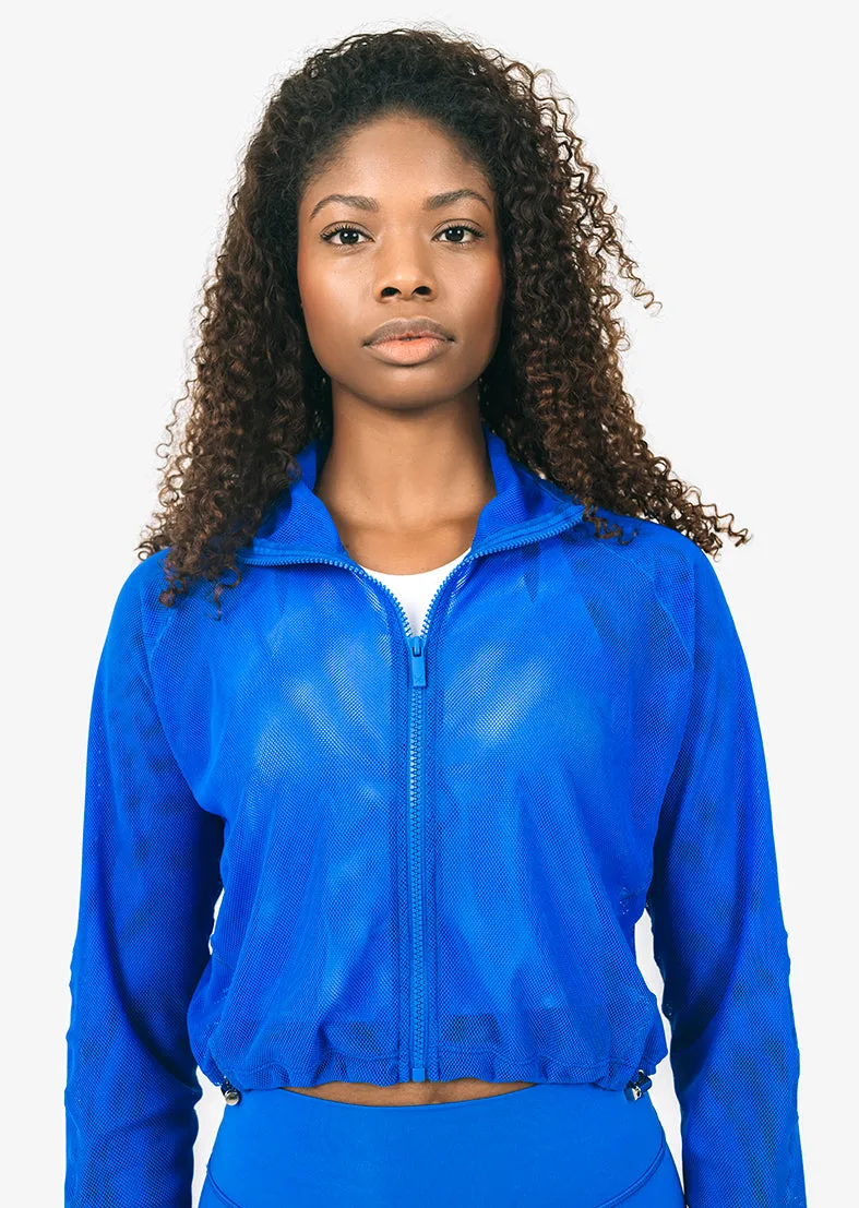 Mesh Zip Through Jacket Electric Blue FINAL SALE