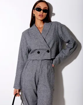 Nastia Jacket in Dogtooth Black and White