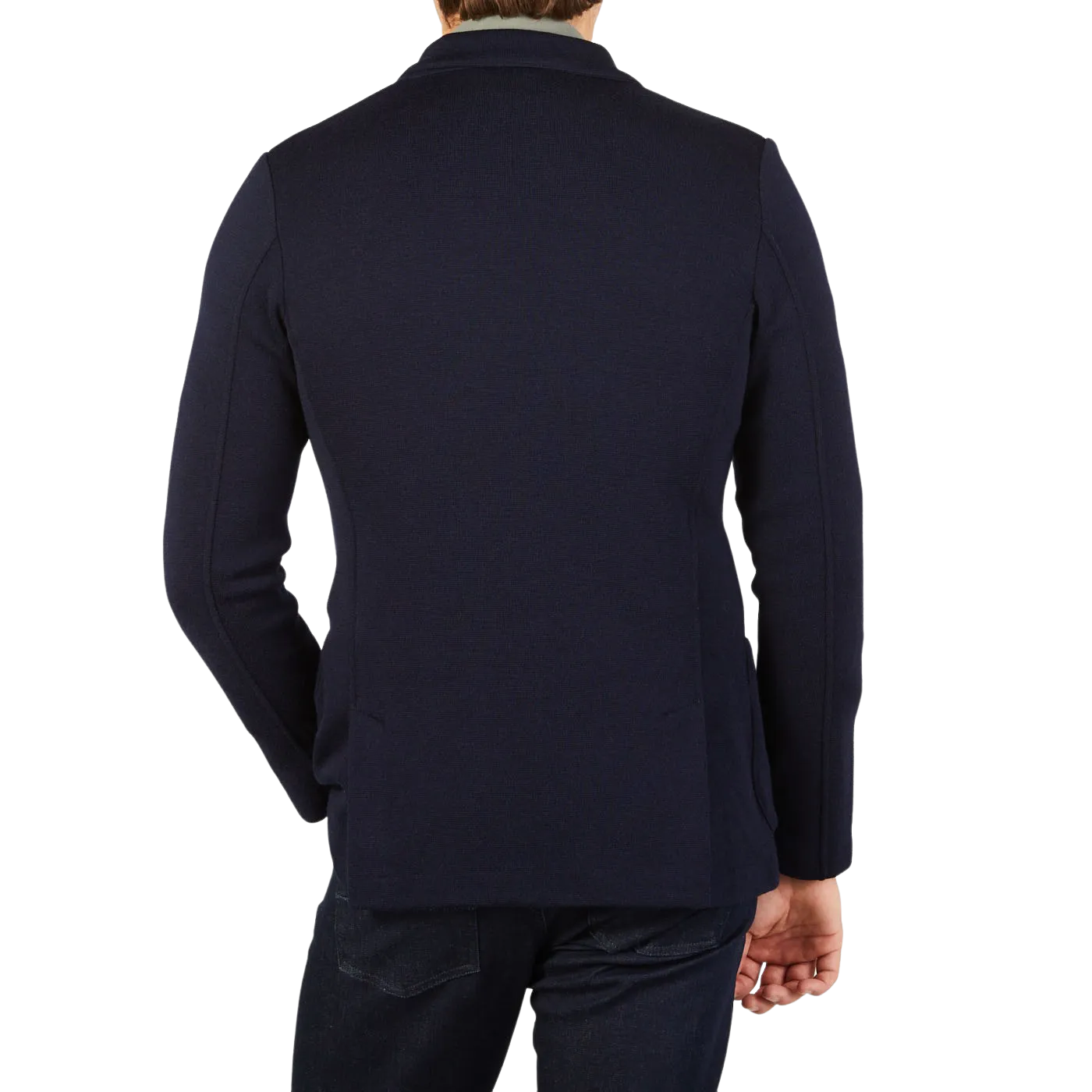 Navy Blue Travel Wool Knitted Blazer