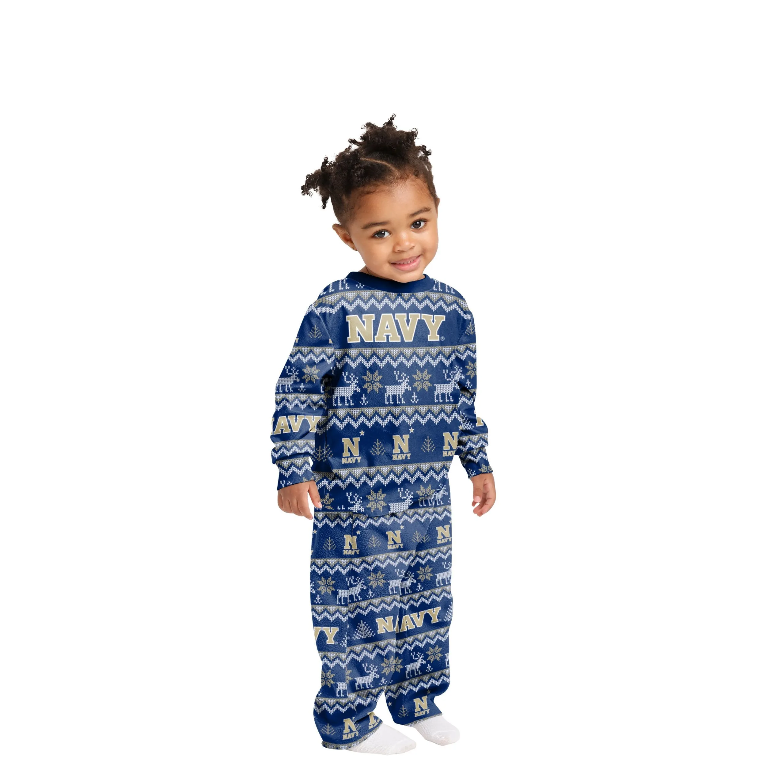 Navy Midshipmen NCAA Ugly Pattern Family Holiday Pajamas